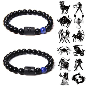 Wholesale Fashion Handmade Crystals Chakra Healing Powerful 8Mm Animal Zodiac Stone Bracelet for Men and Women With Card