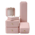 Custom Logo Luxury PU Jewelry Packaging Gift Boxes for Ring Necklace Embossed and UV Coated for Luxury Jewellery Gift Packing