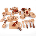 Children Educational Toy Set Bamboo Simulation Kitchenware for Learning Food Cutting for Both Boys and Girls
