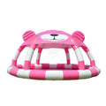 Outdoor sealed Inflatable Kids Water Beds Lovely Pink Bear Air-tight Inflatable Swimming Pool Bed With Dome Cover