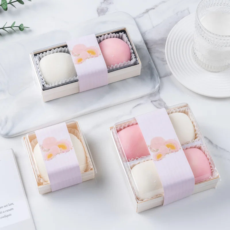 Wooden Packing Box Pastry Puff Packing Box Disposable Baking Dessert Wooden Boxes with Clear Lid