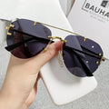 2024 New Double Beam Sunglasses Outdoor Travel Driving Sun Glasses Fashion Rimless Toadstools Sunglasses