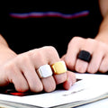 New Design Matte Jewelry Personalized Fashion Fine Plated 18K Stainless Steel Men's Ring Stamp Titanium Steel Custom Ring