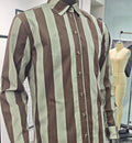 Men's Casual Plaid Designer Tops 100% Cotton Long Sleeve Shirts Breathable Striped Pattern Single Breasted for Spring