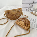 2026 Designer Summer Bag Bamboo Half-Moon Beach Bags for Women Tote Bamboo Purse Natural Basket Bag Women Bamboo Messenger Bags