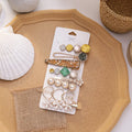 2021 Pearl Crystal Acrylic Hair Clips Set Retro Geometric Barrettes Hairpin Girl Hair Accessories for Women Girl