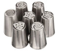 7 PCS Russian  Piping Tips Set  Flower Frosting Tulip Tips  Stainless Steel Icing Piping Nozzles for Pastry Decorating