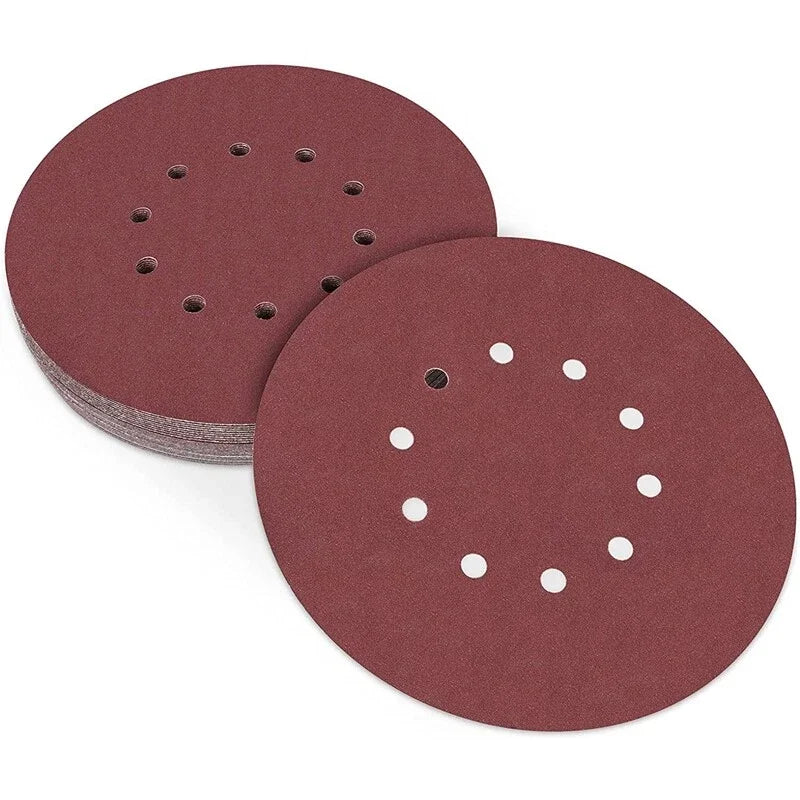 DE Warehouse 24H Shipping Free Delivery 25pcs 9inch Aluminum Oxide Sanding Discs 36-240 Grit with 10-Hole Hook and Loop