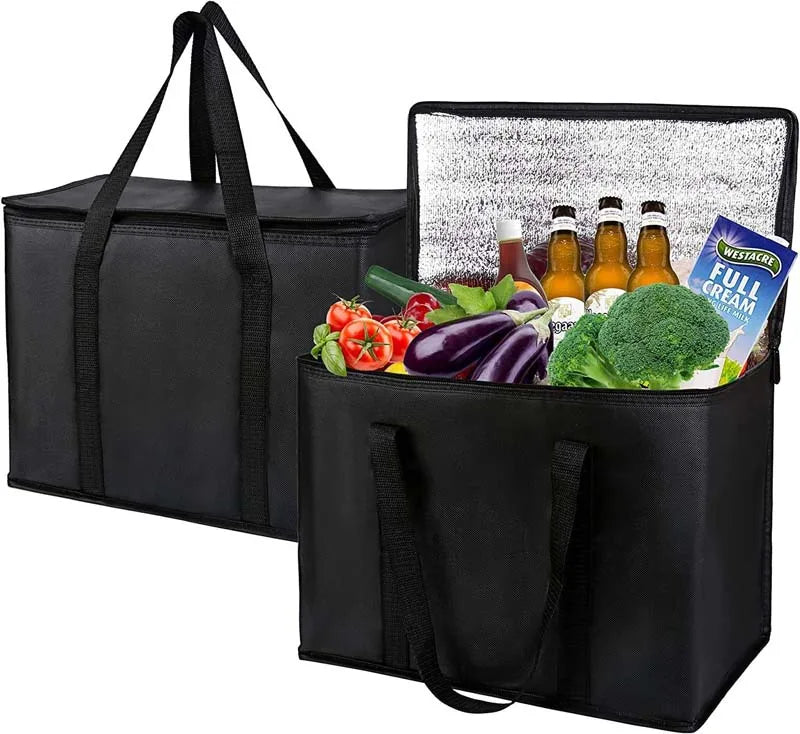 Cheap Custom Imprint Portable Non Woven Large Insulated Tote Bag Thermal Lunch Cooler Bag
