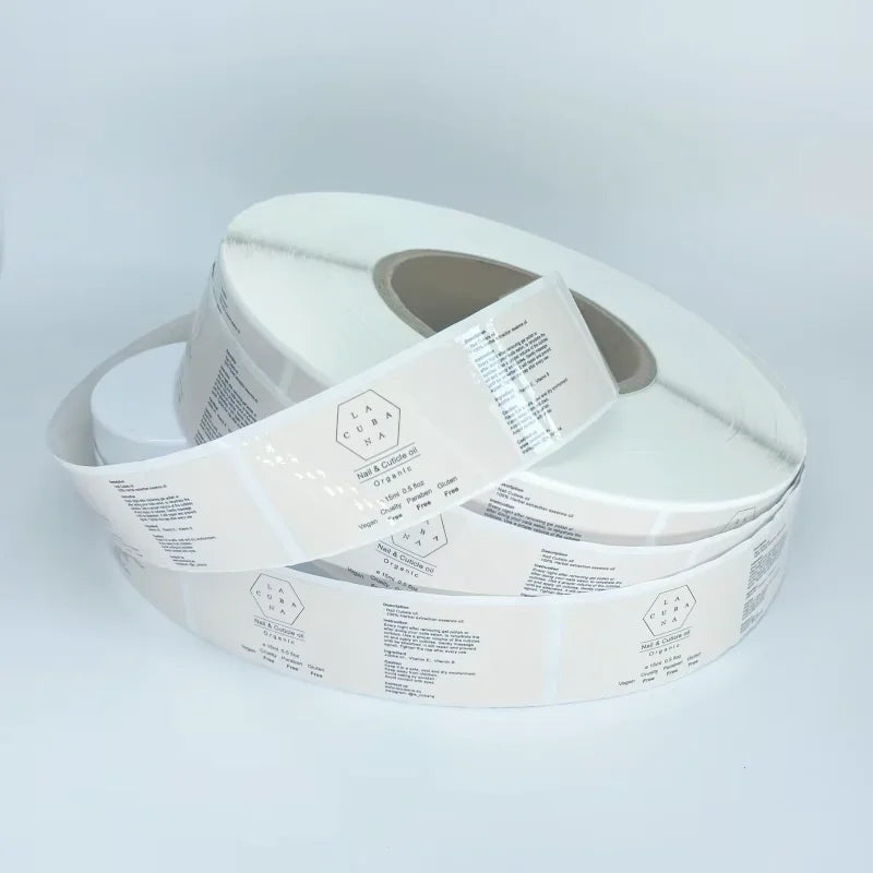 Custom Printing Gold Foil PVC Vinyl Sticker Roll Self Adhesive Waterproof Logo Stickers for Candle Jars Perfume Cosmetic Bwill
