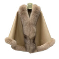 New Coming Customized Color Real Fox Fur Cashmere Poncho Women Fur Shawls