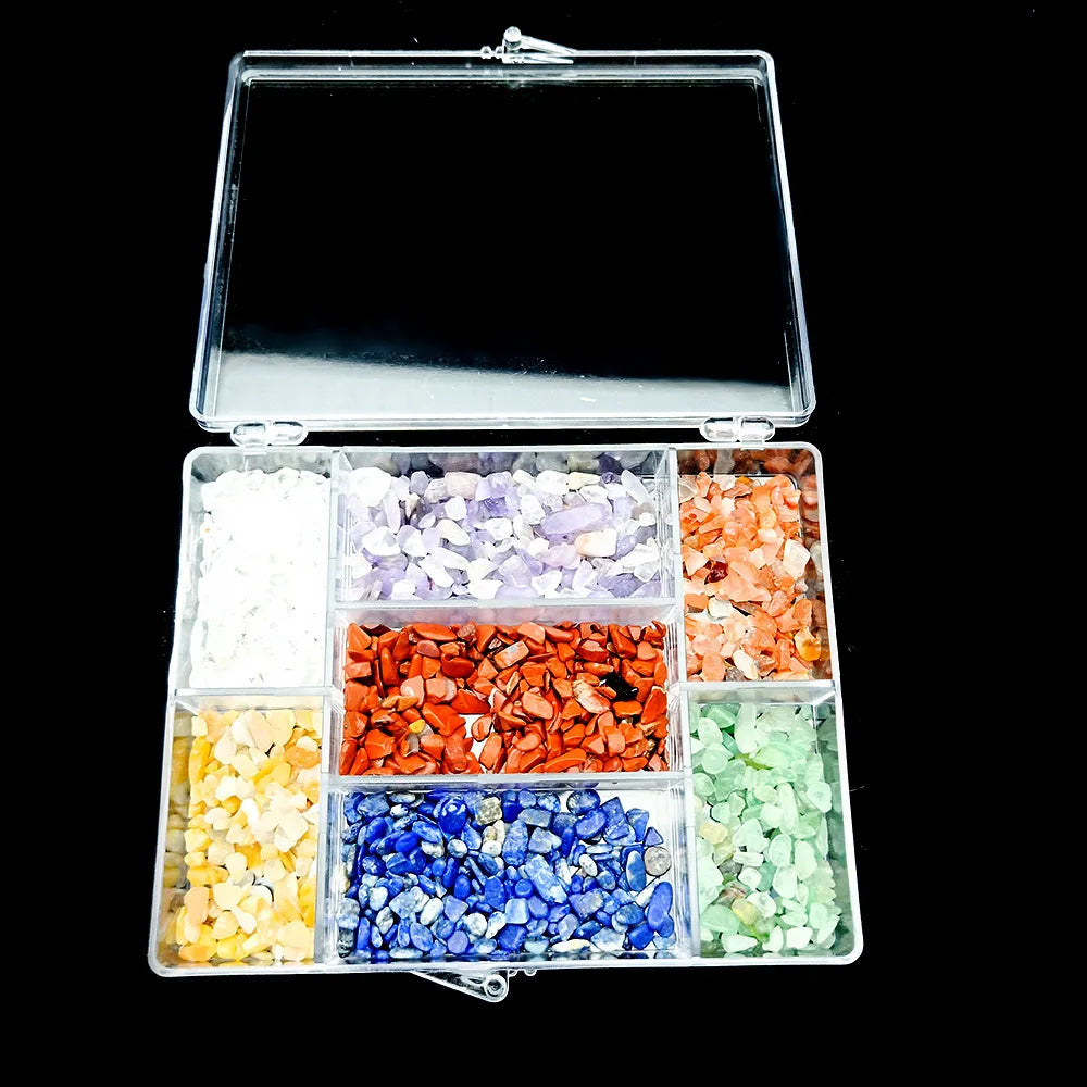 HZ Tumbled Chakra Gravel Stones Set Natural Quartz Crystals Chakra Energy Healing Stones for Healthy