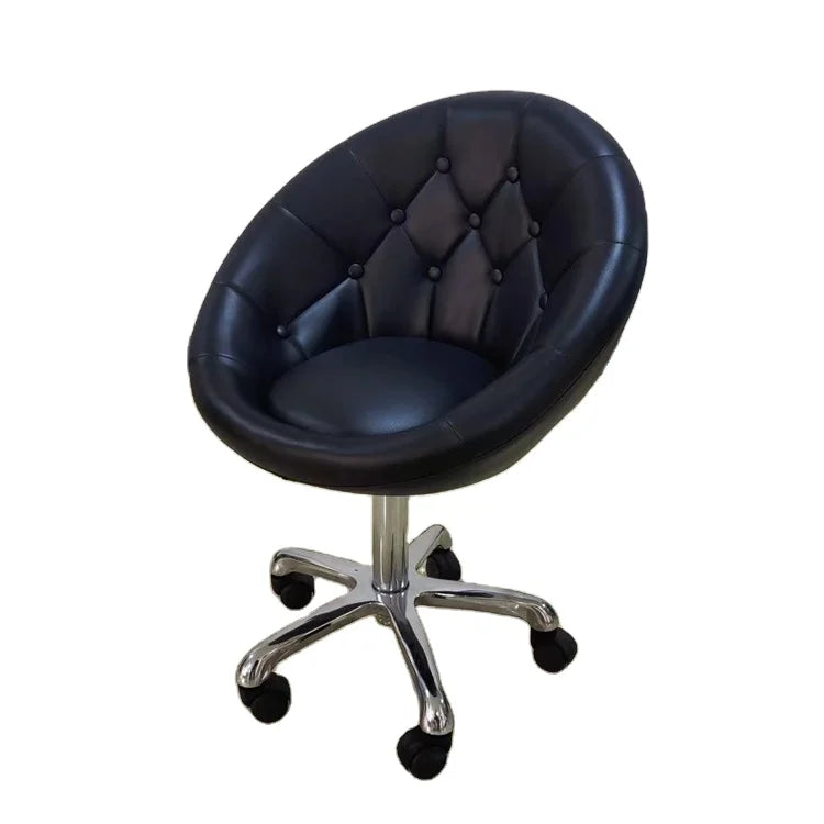 Kisen Foshan Factory Salon Furniture Modern Master Tech Small Black Chair Stool for Nail Manicure Table and Beauty Bed