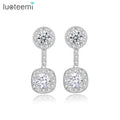 LUOTEEMI Mexican Fashion Elegant Geometric Jewelry Earing for Girl Drop Earring Cubic Zirconia