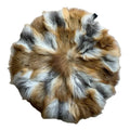 MWFur Round Silver Fox Fur Cushion for Car fox Fur Seat Cushion Winter Soft Sofa Chair Cover