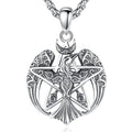 Merryshine 925 Sterling Silver Pentacle Pagan Wicca Jewelry Triple Moon Odin Viking Raven Pendant Necklace