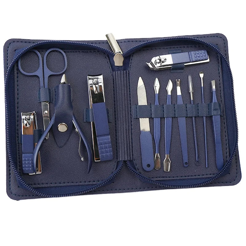 12 in 1 Manicure Set Pedicure Set Kit Nail Clippers Professional Grooming Kit Nail Tools with Luxurious Travel Case