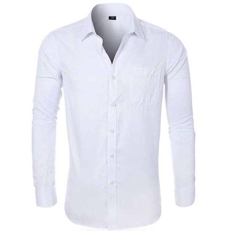Wholesale Factory Directly Customized Long Sleeve Solid Color Men's Plus-size Classic Business Shirt for Men