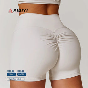 8518 Sport Short Yoga Scrunch Fitness Butt Women Lifting Running Pants Booty Workout Womens Pink V Cut Shorts