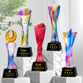 Custom-Made Eco-friendly Five-Pointed Star Crystal Trophy Letterpress Printing for Outstanding Employees Carved DIY Event