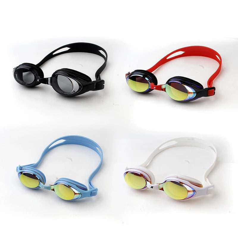 2023 New Design Xtep Anti-fog UV-protection Mirrored Coating PC & Silicone Universal Racing Training Swimming Goggles