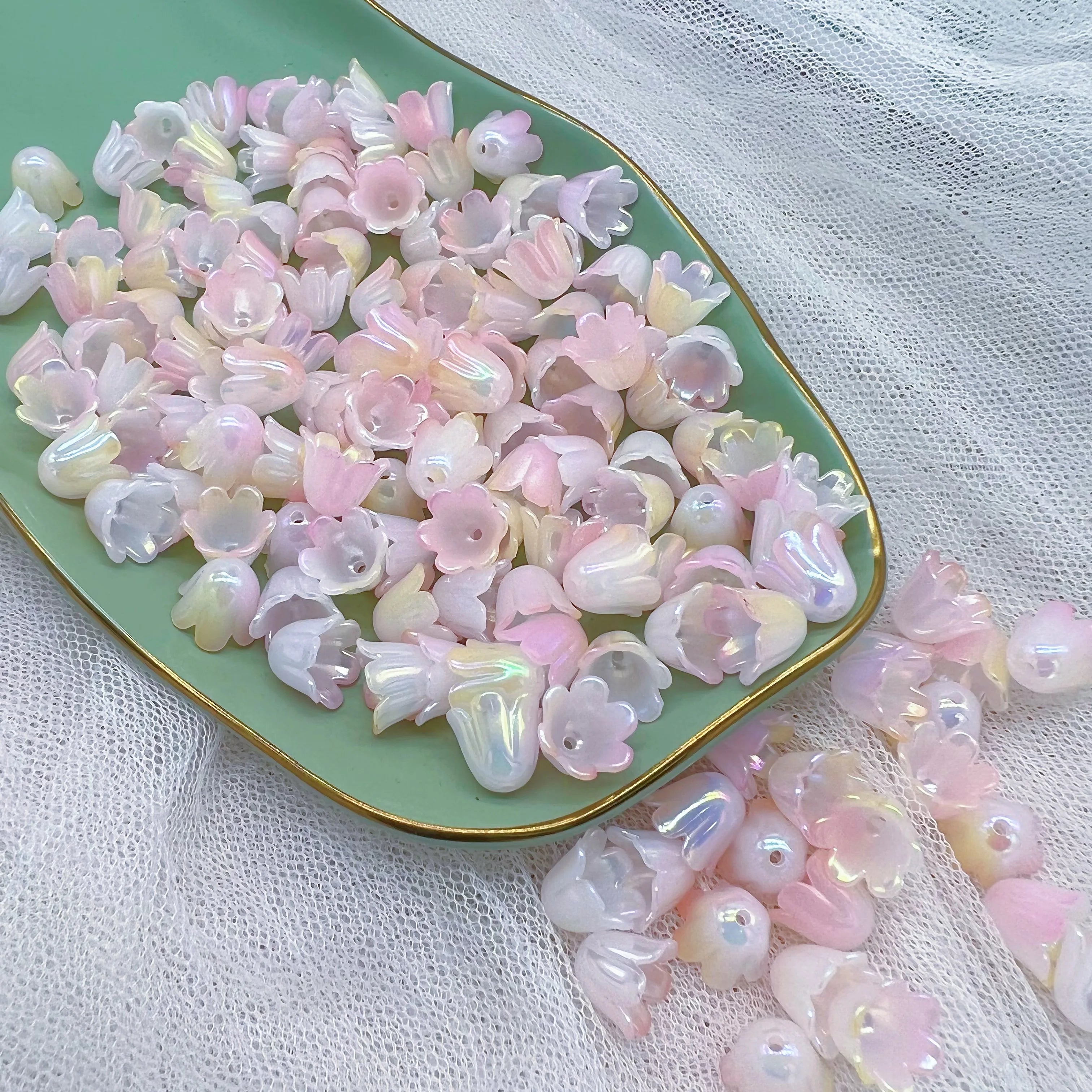 CJ High Quality New Horse Bell Orchid Gradient Series Handmade Loose Beaded 9mm Wedding & Home Decor DIY Acrylic Beads
