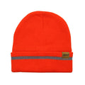 High Visible Sports Ski Hat Custom Labels 3M Thinsulate Lined Reflective Striped Fluorescent Knit Beanie Hat Watch Cap