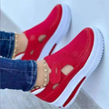 Wholesale Round Head Thick Heel Women's Sandals Hook and Loop Mesh Casual Shoes