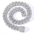 Hip-hop White Gold 18MM Bubble Style Fully Blown Diamond Iced Out Miami Cuban Link Chain Hiphop Jewelry