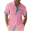 XS-5XL Men's Floral Print Hawaiian Holiday Beach Short Sleeve Shirt New Summer Casual Anti-Wrinkle and Breathable