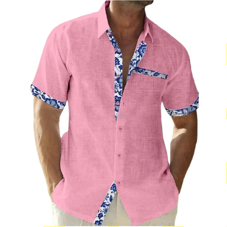 XS-5XL Men's Floral Print Hawaiian Holiday Beach Short Sleeve Shirt New Summer Casual Anti-Wrinkle and Breathable