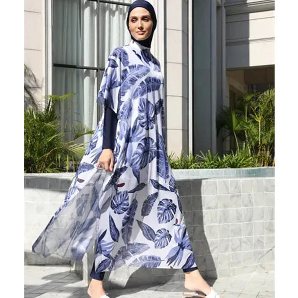 Multicolor Burkini Muslim Swimwear Women Long Burkini Wholesale Swimwear Islam 4pcs Set Modest Borkini for Arab