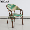 WISEMAX FURNITURE European Modern Rattan Dining Chair Armrest Rattan Chair Outdoor Cafe Commercial Dining Chair