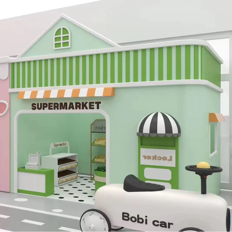 Free Design Interactive Role Play Simulate Town Premium Kid Commercial Theme Amusement Park Custom Indoor Playground Equipment