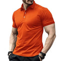 Summer Short Sleeve T-shirt Men's Fashion Solid Color Polo Neck T-shirt Business Casual Polos S-3XL