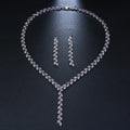 2022 New Romantic Bridal Jewelry Crystal Wedding Jewelry Set Elegant Willow Zircon Necklace Earrings Set for Women Girls