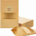 Factory Wholesale Food Packaging Brown Kraft Bag Lock Tea Snack Stand up Zip Paper Pouch with Clear Window