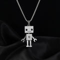 Tarnish Free Stainless Steel Metal Robot Pendant Choker Necklace Unisex Creative Punk Robots Heavy Lndustry Long Necklaces