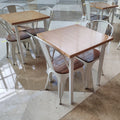 Modern Solid Wood Metal Frame Durable Square Tables Chairs Set for Hotel Apartment Restaurant Coffee Shop Bar Dining Furniture