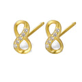 Daidan Stud Earrings 925 Sterling Silver Cubic Zirconia Love Infinity Symbol Fine Stud Earrings