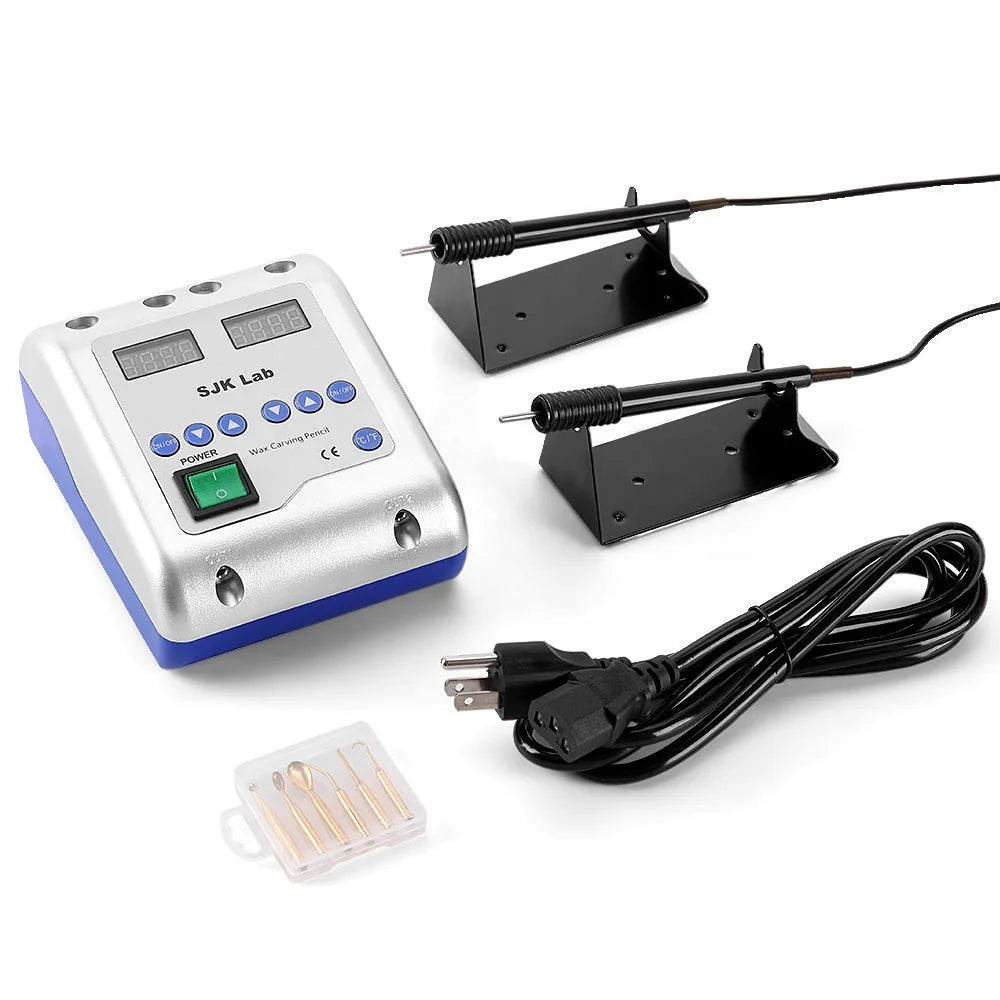 SJK Lab Dental Electric Waxer Wax Knife Carving with 6 Wax Tips + 2 Pens
