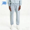 Custom Embroidered Logo Casual Mid Colored 100% Cotton Midweight Drawstring Sweatpants Jogger Trackpants for Men