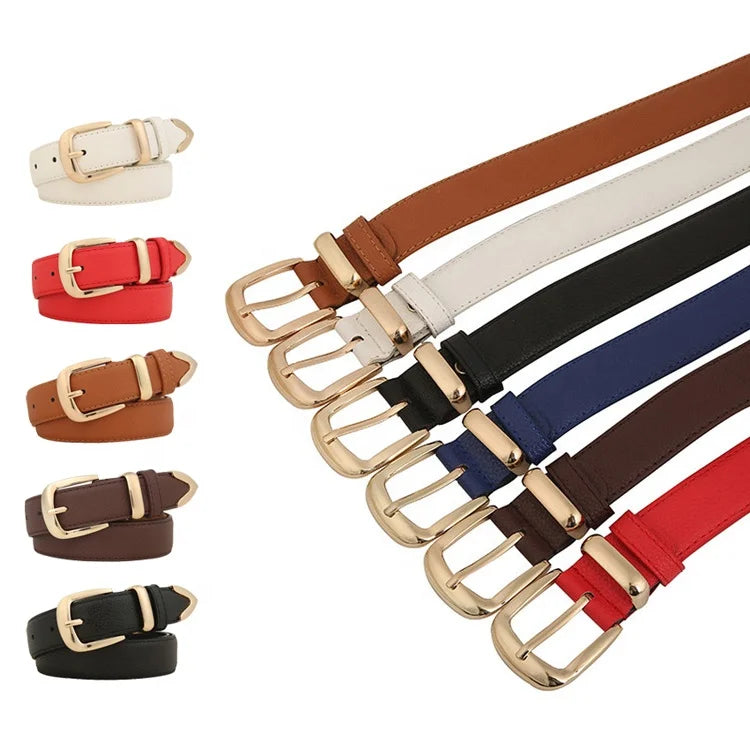 logo Custom PU Leather Sports Sport Strap Adult Woman Adjustable Women's Jeans Dress Waist Belt Uniform Belts Women Belt