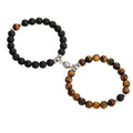 Wholesale Couple Bead Charm Bracelet Women Men Obsidian Magnet Couple Bracelets