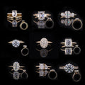 Fashion Gold Jewelry Rings Custom 1CT Lab Diamond 3 Stones 10k Solid Gold Engagement Ring