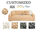 Winter Cream Washable Floral Teddy Velvet Sofa Cover All-inclusive Stretch Protector with Jacquard Damask Design