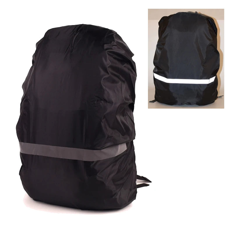High Visibility Reflective Strips Outdoor Bike Cycling Travel Waterproof Rucksack Back Bag Backpack Raincover Rain Dust Cover