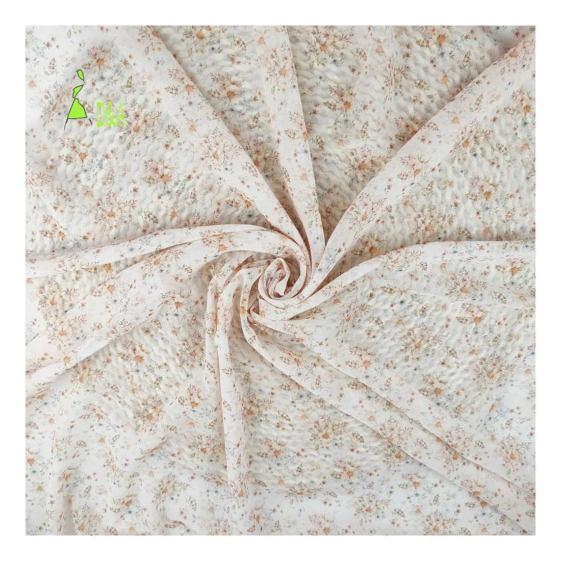 Vintage Pink Floral Print Eco-Friendly Organic Breathable Lightweight Chiffon 100% Polyester Fabric for Women's Girls' Dresses