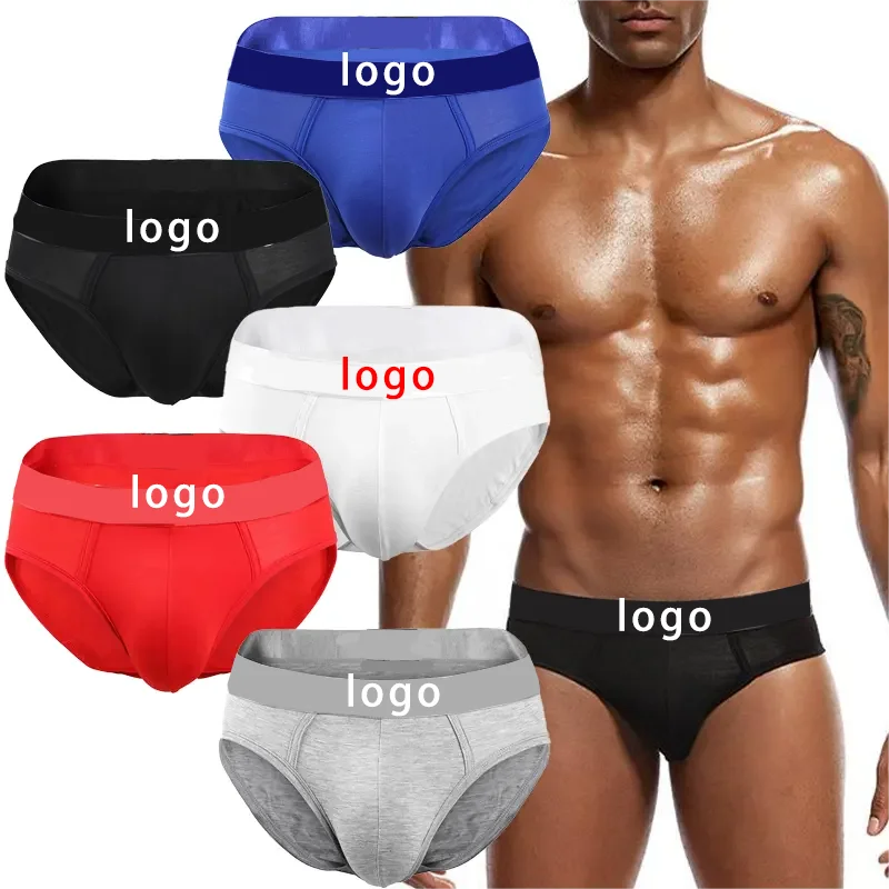 Custom Comfortable Cotton Breathable Men's Shorts Men's Underwear Mid-waisted High Elastic Trousers Breathable Youth Underwear
