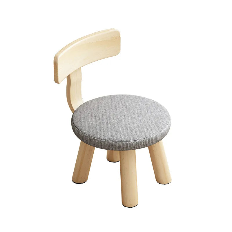 Solid Wood Small Chair Backrest Low Stool Shoe Changing Stool Children Balcony Stool MegaBDM